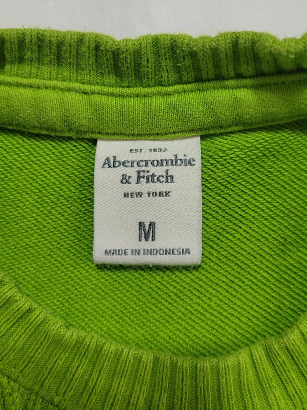 Abercrombie & Fitch Lime Green New York 92 Graphic Sweatshirt Medium Streetwear - Picture 4 of 9